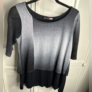 INSIDE OUT made with love white, gray, and black layered sweater size small